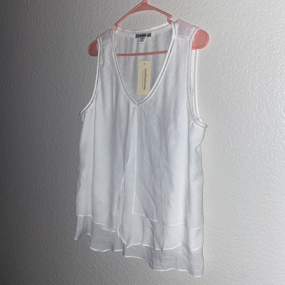 JohnPaulRichard  White Sleeveless Blouse